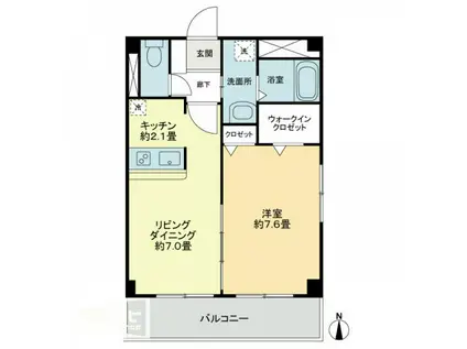 フォブールこもだA(1LDK/1階)の間取り写真