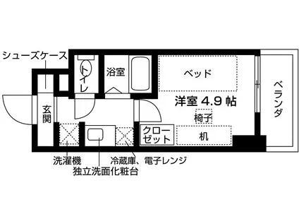 キャンパスヴィレッジ大阪近大前(1K/5階)の間取り写真