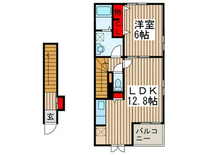 レジェンドXIII(1LDK/2階)の間取り写真