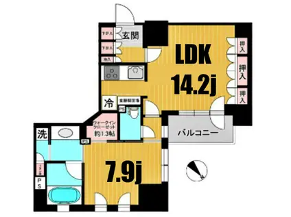パークホームズ横濱関内(1LDK/5階)の間取り写真