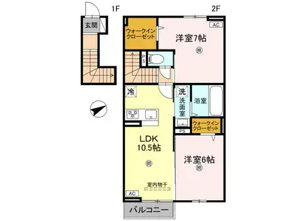 D-ROOMイグ(2LDK/2階)の間取り写真