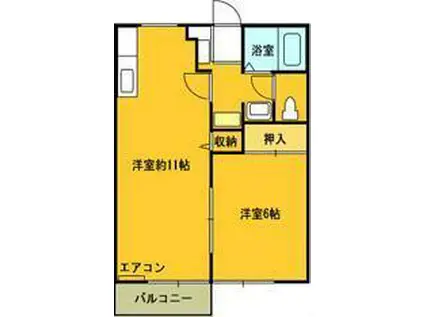 ソレジオK.H(1LDK/2階)の間取り写真