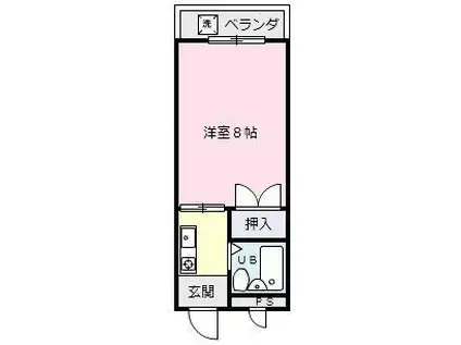 各務野ハイツ(1K/3階)の間取り写真