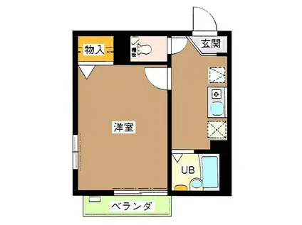 アリシア(1K/2階)の間取り写真