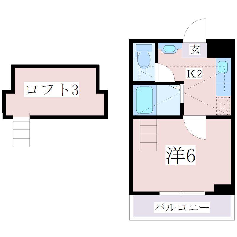UEハウス六番館(1K/5階)の間取り写真