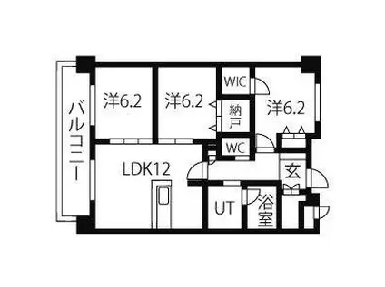 グランヴェル西山2号館(3LDK/4階)の間取り写真