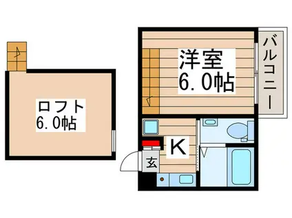 ダルーチャ北初富(1K/1階)の間取り写真