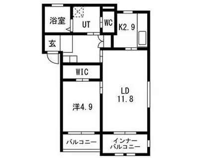 メゾンココネコ(1LDK/1階)の間取り写真