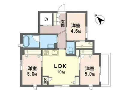 ベルリス(3LDK/3階)の間取り写真