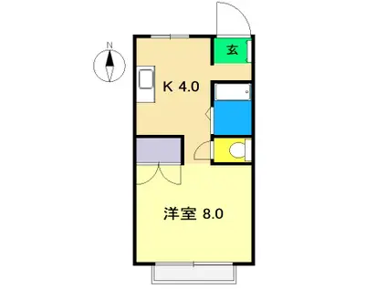 白竜マンション(1K/4階)の間取り写真