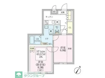 スカイラシクラス平和台(2K/3階)の間取り写真