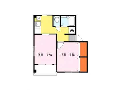 フォレストコート市川(2DK/2階)の間取り写真