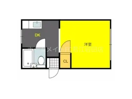 岩田ハイツ(1K/1階)の間取り写真