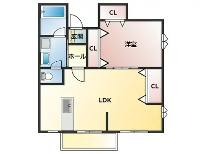 それいゆ14(1LDK/1階)の間取り写真