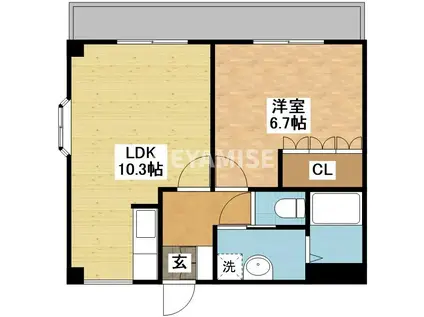 ピアレスMII(1LDK/1階)の間取り写真