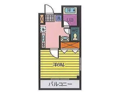 クレセント国安(1K/3階)の間取り写真