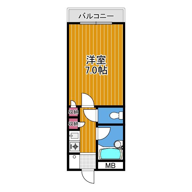 サウスビュウ・ハイツ(1K/2階)の間取り写真