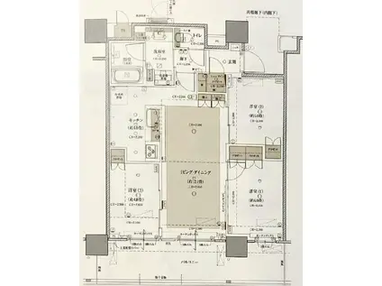 BRILLIA有明CITY TOWER(3LDK/29階)の間取り写真