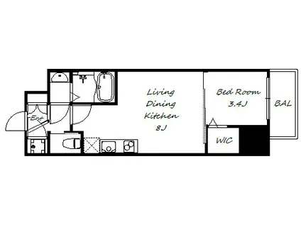 SERENITE三宮(1LDK/13階)の間取り写真