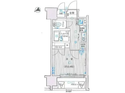 ヴェルト目黒西(1K/6階)の間取り写真