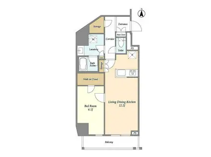 グランカーサ三ノ輪IV(1LDK/13階)の間取り写真