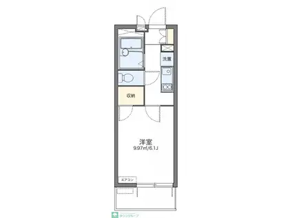 レオパレス門咲(1K/3階)の間取り写真