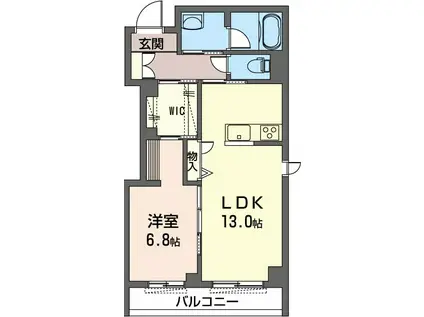 WISE NOTE(1LDK/2階)の間取り写真