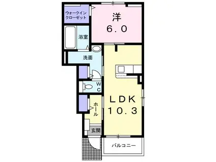 ヴィッラ・フジヤ VII(1LDK/1階)の間取り写真