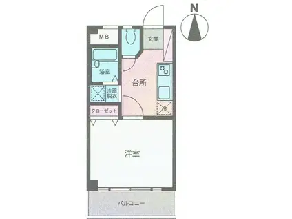 グランデールNIPPA(1K/2階)の間取り写真