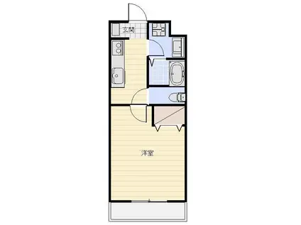 ＪＲ東海道本線 浜松駅 バス乗車時間：17分 最寄りバス停で下車 徒歩2分 4階建 築19年(1K/1階)の間取り写真