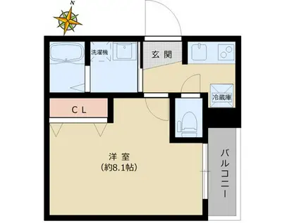 ロゼ・プランドール(1K/3階)の間取り写真