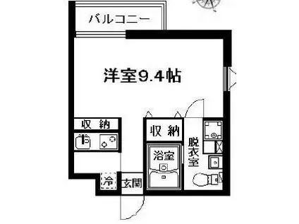 IWS-APARTMENT(1K/4階)の間取り写真