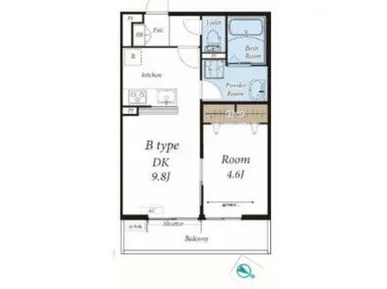 RASTA・D(1LDK/3階)の間取り写真