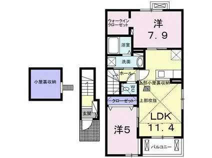 ラディアIII(2LDK/2階)の間取り写真