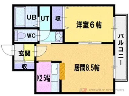 ティアラ大谷地I(1LDK/4階)の間取り写真