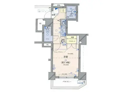 菱和パレス三軒茶屋壱番館(1K/1階)の間取り写真