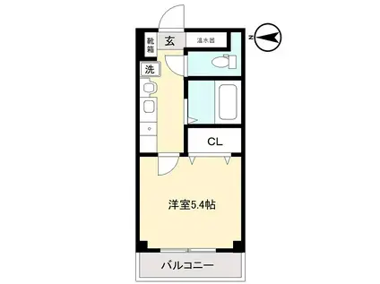 エバライフ(1K/2階)の間取り写真