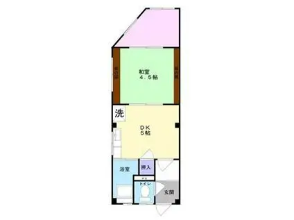 横田ビル(1DK/2階)の間取り写真