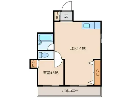 大旺第3マンション(1LDK/3階)の間取り写真