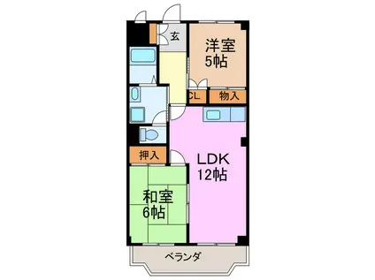 ホーステール諸の木(2LDK/2階)の間取り写真