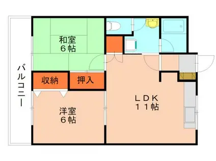 パインハウス(2LDK/2階)の間取り写真