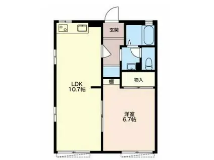 フローラル・アベニュー(1LDK/1階)の間取り写真