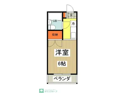 キャビンタコス(1K/2階)の間取り写真