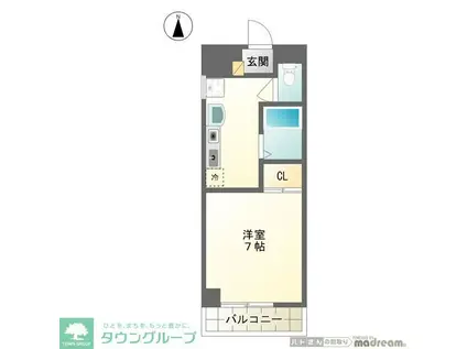 コーポ・ケン(1K/2階)の間取り写真