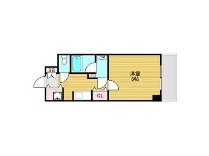 ノーム下新庄Ⅱ(1K/3階)の間取り写真