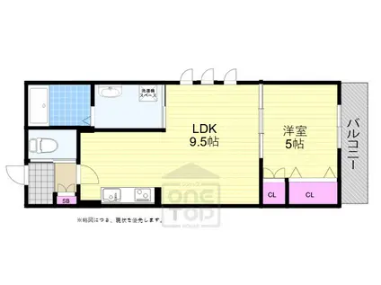 北摂メゾン(1LDK/3階)の間取り写真
