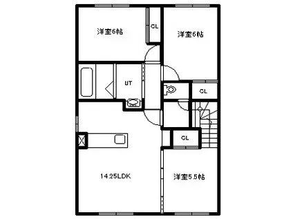 アレーズ・クレール A・B(3LDK/2階)の間取り写真