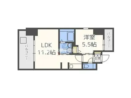 S-RESIDENCE江坂EMINENCE(1LDK/3階)の間取り写真