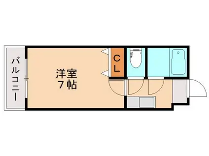 フラット5池主(1K/4階)の間取り写真