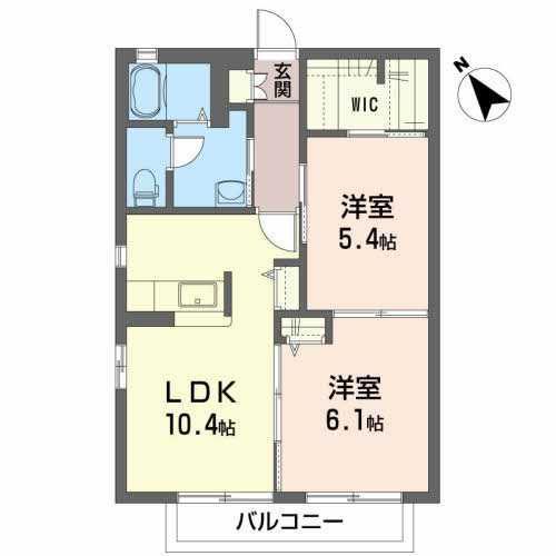 シャルマンB(2LDK/2階)の間取り写真